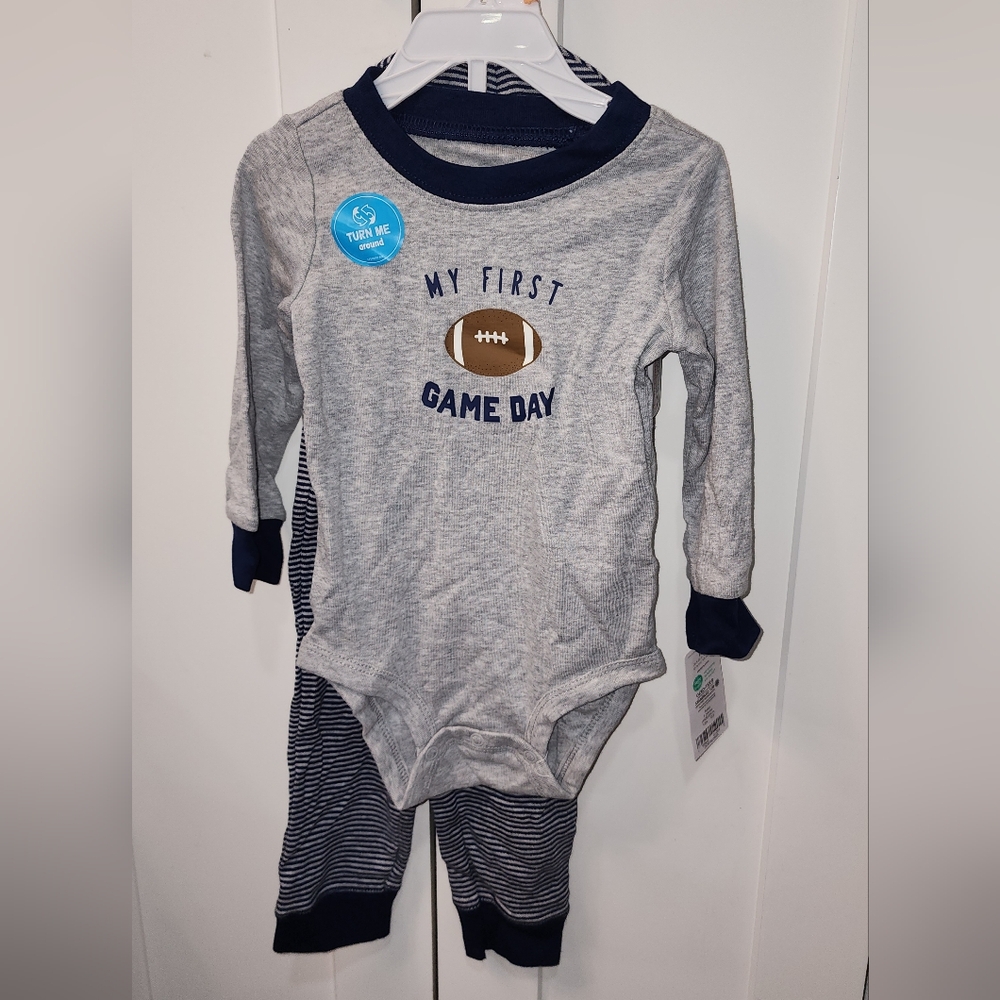 Carter's Gray and Blue Football Graphic Bodysuit